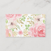 水彩フローラおむつラッフルカードガールベビー エンクロージャーカード (裏面)