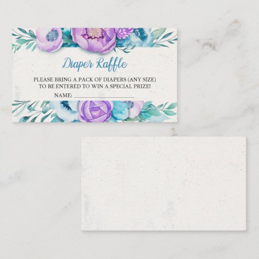 水彩フローラおむつラッフル エンクロージャーカード (正面/裏面)