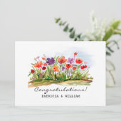 水彩フローラおめでとうカード 招待状 (スタンド正面)
