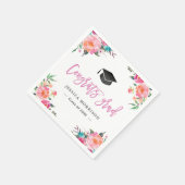 水彩フローラおめでとう大学院卒業パーティー スタンダードカクテルナプキン (角)
