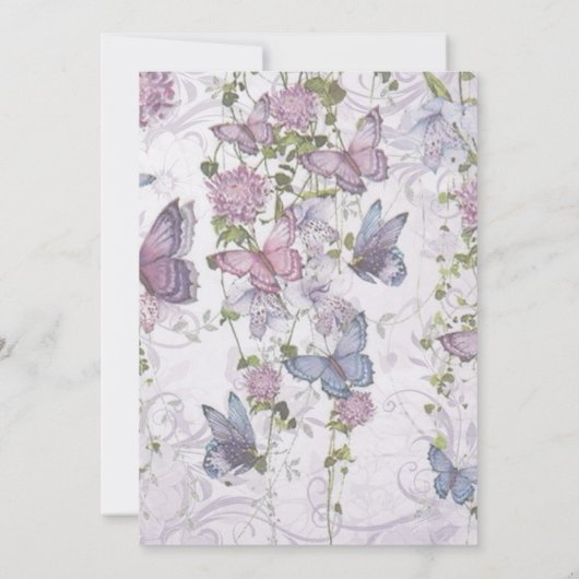 水彩フローラお洒落バタフライベビーシャワー 招待状 (裏面)