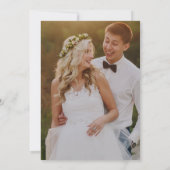 水彩フローラお礼結婚の写真カード サンキューカード (裏面)