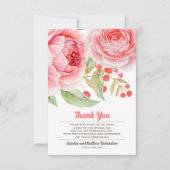 水彩フローラお礼結婚カード サンキューカード (正面)