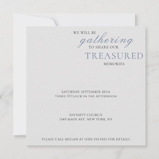 水彩フローラお祝いの写真 招待状 (裏面)