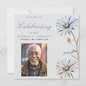 水彩フローラお祝いの写真 招待状 (正面)