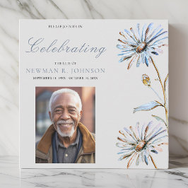 水彩フローラお祝いの写真 招待状