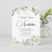 水彩フローラかぼちゃ秋ブライダルシャワー 招待状 (スタンド正面)