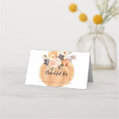 水彩フローラかぼちゃ秋感謝祭 プレイスカード (正面)