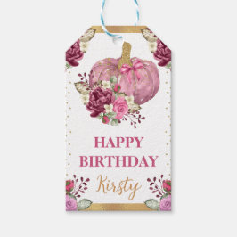 水彩フローラかぼちゃ秋誕生日 ギフトタグ