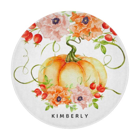 水彩フローラかぼちゃ カッティングボード (正面)