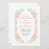 水彩フローラかわいいリースリハーサル 招待状 (正面/裏面)