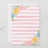 水彩フローラかわいい動物フレンズ誕生日 招待状 (裏面)
