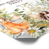 水彩フローラかわいい妖精パーティーウェルカムサイン ポスター (角)