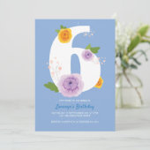 水彩フローラかわいい第6誕生日 セーブザデート (スタンド正面)