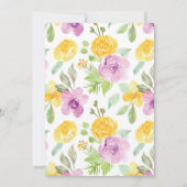 水彩フローラかわいらしキッズ1st誕生日パーティー セーブザデート (裏面)