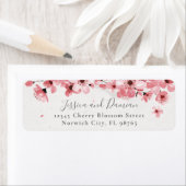水彩フローラさくらんぼブロッサム差出人住所 ラベル (インサイチュ)
