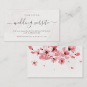 水彩フローラさくらんぼブロッサム結婚のウェブサイト エンクロージャーカード (正面/裏面)