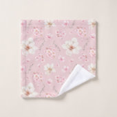 水彩フローラさくらんぼ花フローラピンク バスタオルセット (ウォッシュタオル)