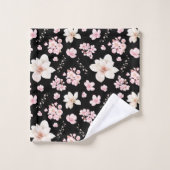 水彩フローラさくらんぼ花花の柄 バスタオルセット (ウォッシュタオル)