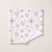 水彩フローラさくらんぼ花花パターン バスタオルセット (ウォッシュタオル)