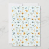 水彩フローラその少年の青い赤ちゃんシャワー 招待状 (裏面)