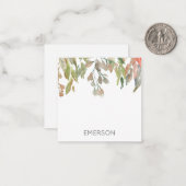 水彩フローラつる植物名カラフルGift ノートカード (正面/裏面インサイチュ)