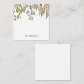 水彩フローラつる植物名カラフルGift ノートカード (正面/裏面)