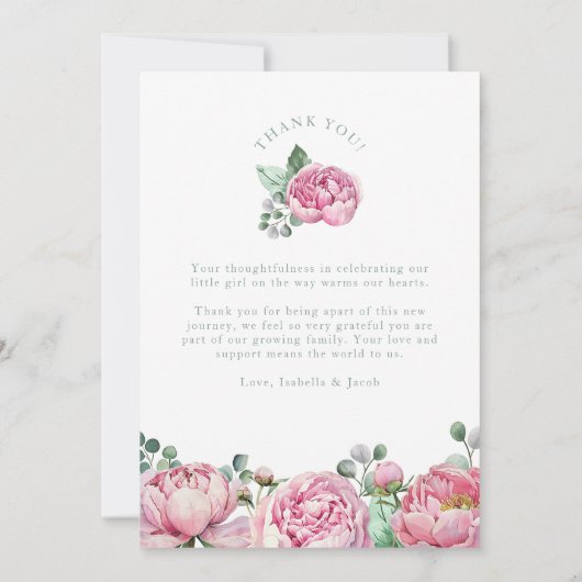 水彩フローラとユーカリ緑化写真Th サンキューカード (裏面)