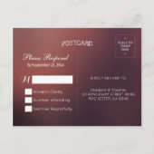 水彩フローラと金ゴールドスクリプト結婚式RSVP返信 インビテーションポストカード (裏面)