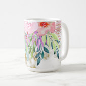 水彩フローラと黄金大理石 コーヒーマグカップ (正面右)