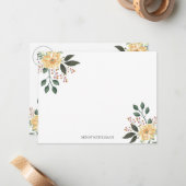 水彩フローラのカスタマイズとモノグラム ノートカード (正面/裏面インサイチュ)