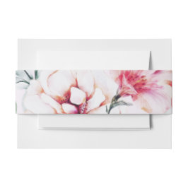 水彩フローラのシックなラベンダー結婚 招待状ベリーバンド