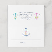 水彩フローラのテー結婚ブル番号 プレイスカード (外部開封)