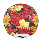 水彩フローラのモノグラム壁紙スタイル 野球ボール (裏面)