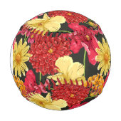 水彩フローラのモノグラム壁紙スタイル 野球ボール (正面)