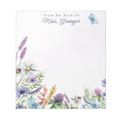 水彩フローラの机からの先生 ノートパッド (正面)