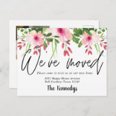 水彩フローラの移動新しいホーム写真の移動 案内ポストカード (正面/裏面)