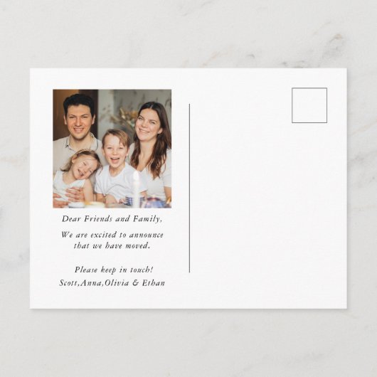 水彩フローラの移動新しいホーム写真の移動 案内ポストカード (裏面)