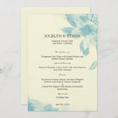 水彩フローラの結婚メニューカード メニュー (正面/裏面)