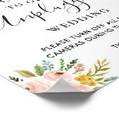 水彩フローラの結婚取り外し式 ポスター (角)