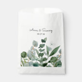 水彩フローラの緑結婚の葉 フェイバーバッグ (正面)