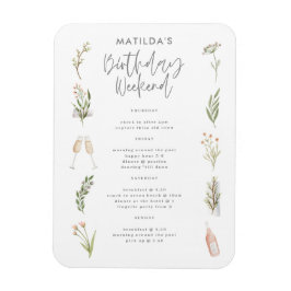 水彩フローラの誕生日の週末 マグネット