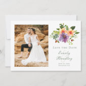 水彩フローラはっきりした春夏秋 招待状 (正面)