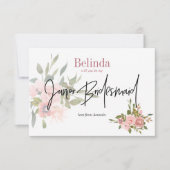 水彩フローラは私のジュニアの花嫁になる 招待状 (正面)
