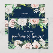 水彩フローラは私のマトロン名誉カードになる インビテーションポストカード (正面/裏面)