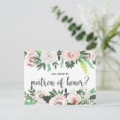 水彩フローラは私のマトロン名誉カードになる インビテーションポストカード (スタンド正面)