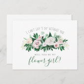 水彩フローラは私の花の女の子 インビテーションポストカード (正面/裏面)