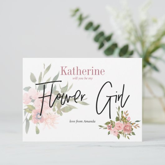 水彩フローラは私の花の女の子 招待状 (スタンド正面)