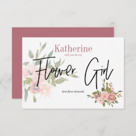 水彩フローラは私の花の女の子 招待状
