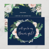 水彩フローラは私の花ガールカード インビテーションポストカード (正面/裏面)
